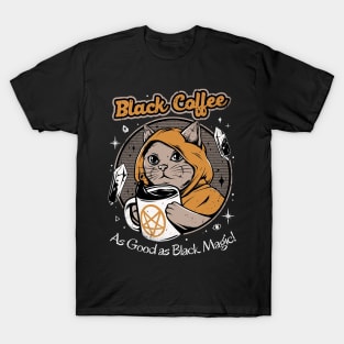 Black cat coffee T-Shirt